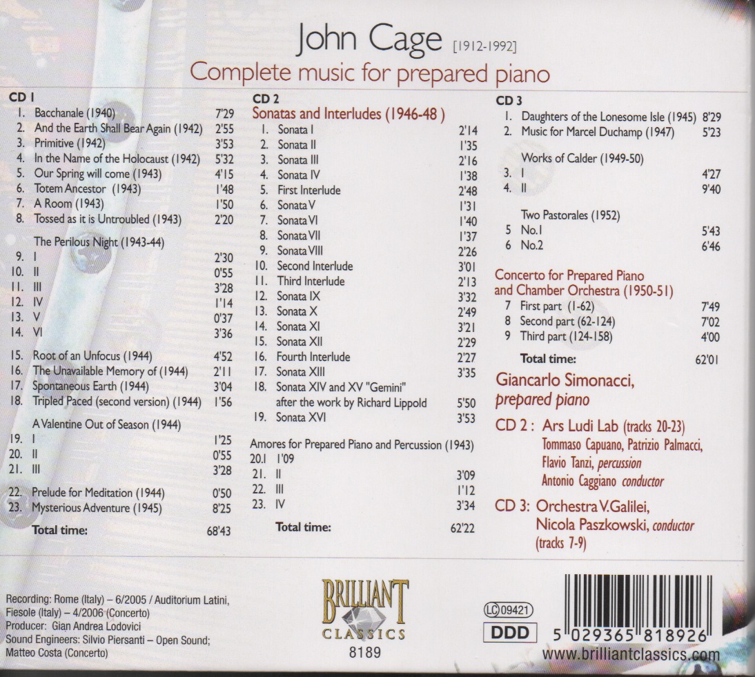 cage preparated piano retro cd