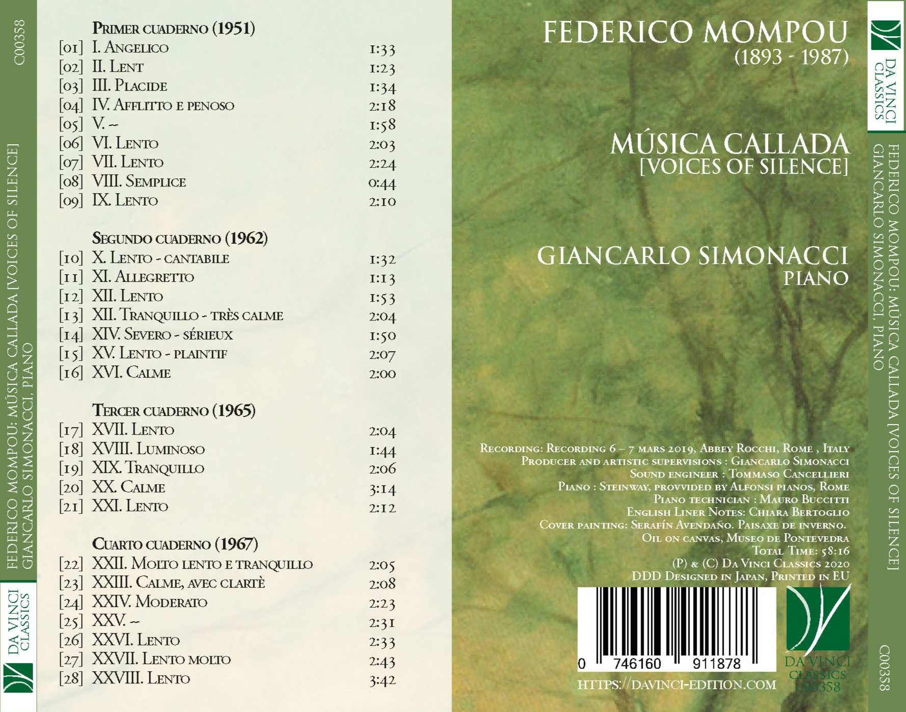 Federico Mompou: Mùsica Callada (Voices of Silence)